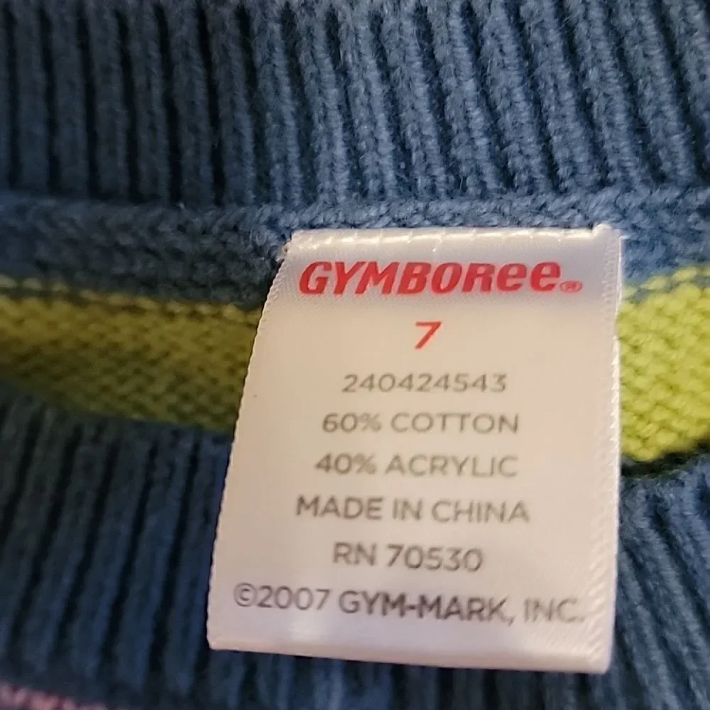 GYMBOREE MULTI-COLOR STRIPED LONG-SLEEVE SWEATER DRESS, SIZE 7